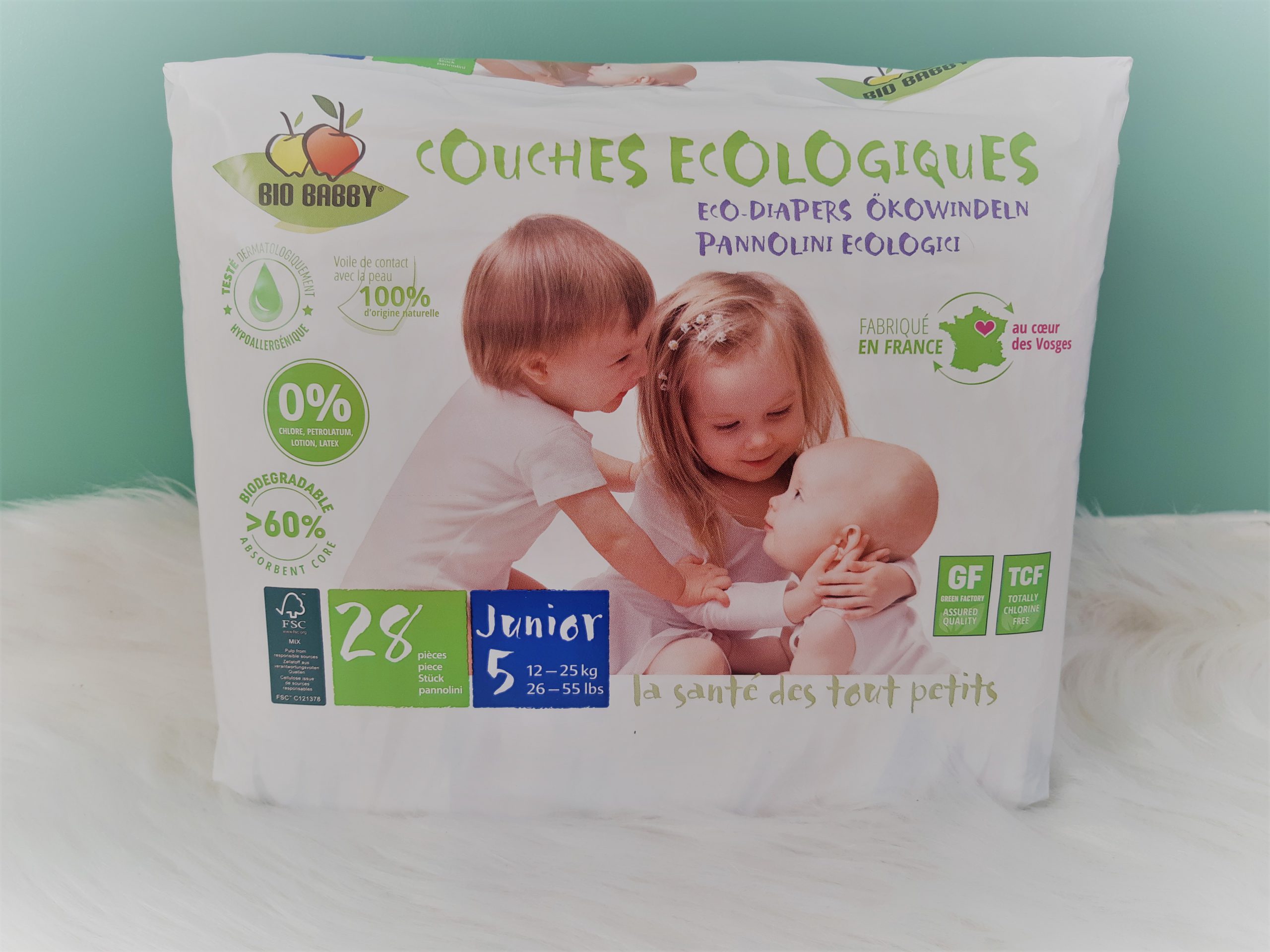 Couches BioBabby écologiques 12- 25 Kgs (Taille 5)